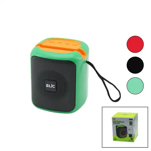Blic Bls-61 ( 3 ) Bluetooth Wireless Sreaker Hoparlör ( Usb Şarjlı ) ( Led Rgb Işıklı ) ( Ultra Bass ) (5w) ( Usb & Tf & Tws )*40