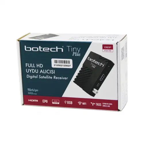 Botech (tiny Plus) Full Hd Dijital Uydu Alıcısı (1080p & Hdmı & Usb & Wıfı & Epg & Otomatik Kanal Güncelleme)*50
