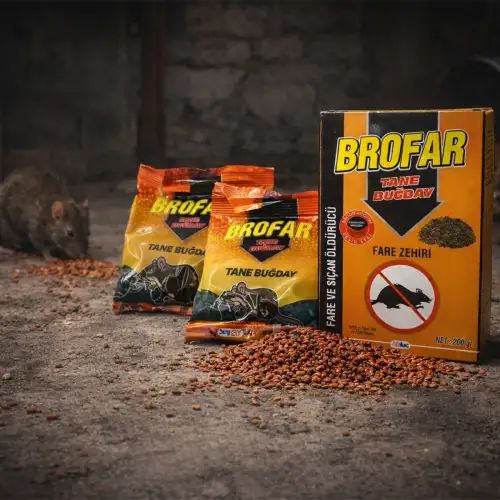 Brofar ( Tane Buğday ) Fare & Sıçan Zehiri & Yem 200gr*100