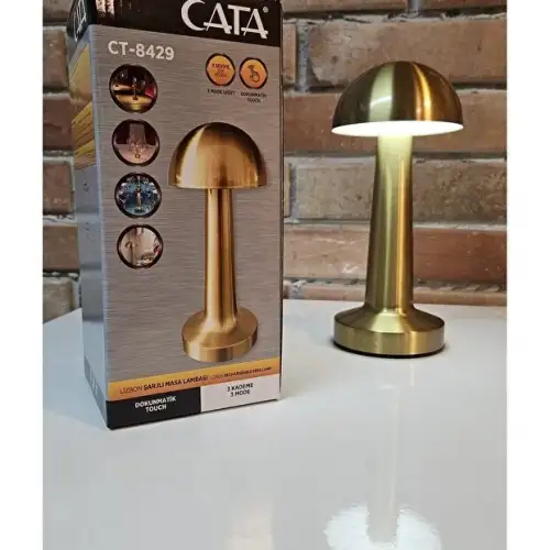 Cata Mantar Lamba Ct-8429 Lizbon 3 Renk Şarjlı Masa Lambası