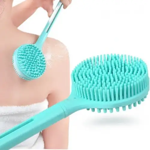 Çift Taraflı Silikon Uzun Saplı Banyo Fırçası Cm-331