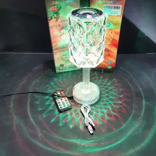 Kristal Masa Lamba Rgb Bluetooth Hoparlörlü Gece Lambası Hx-222