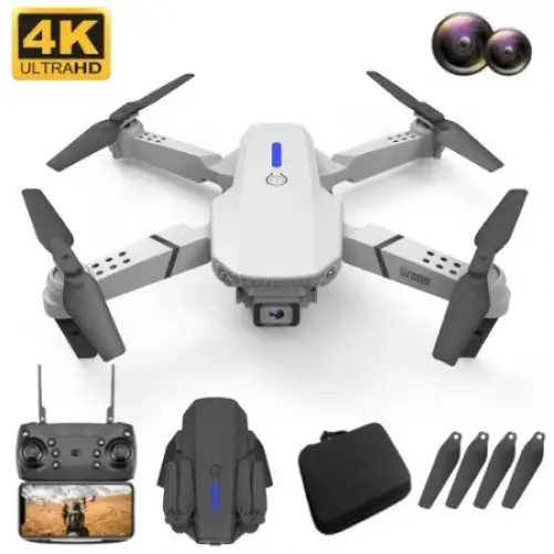 E88 Drone 4k Hd Çift Kameralı Drone App Kontrol Wifi Li Katlanabilir Quatcopter X3 Batarya