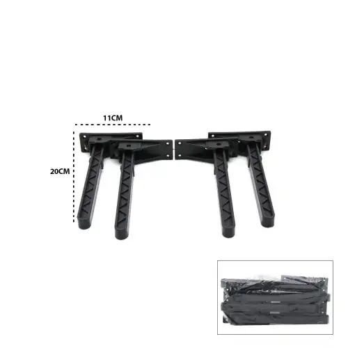 Egonex İBİCO-977 ( SİYAH ) SOFRA AYAK ( KOMPLE PLASTİK ) ( 20CM ) ( AÇ KAPA )*4X50