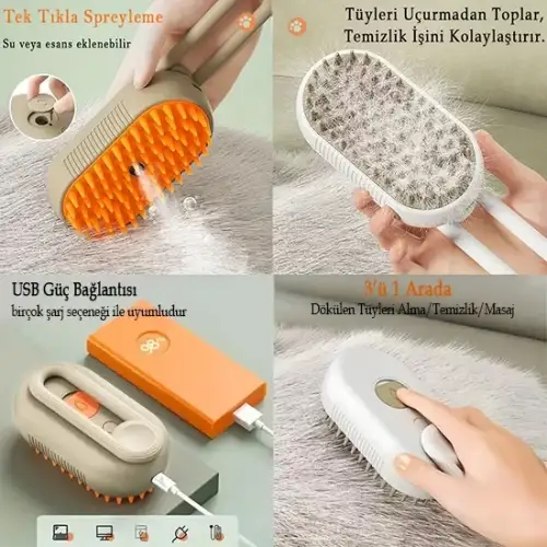 Egonex Saplı Buharlı Kedi Tarağı