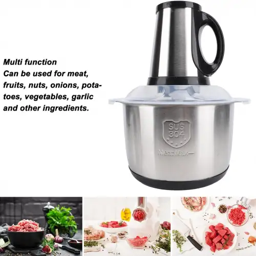 Elektrikli Paslanmaz Çelik Kollu 3.5 Litre Et Kıyma Makinesi Sebze Meyve Doğrayıcı Rondo Blender