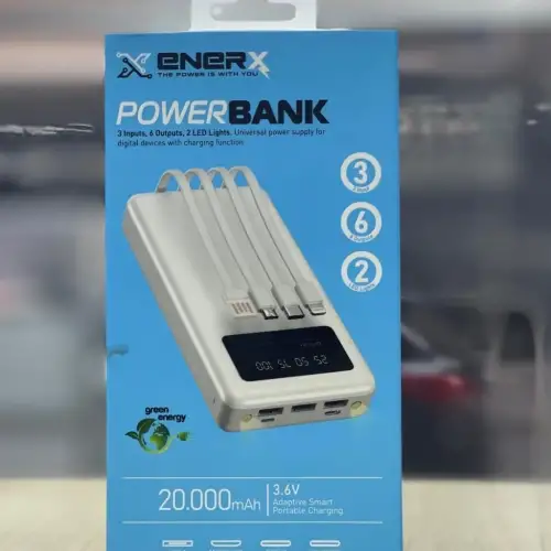 Enerx Enr-p20dc 20000 Mah 2.1 Amper Dahili Kablolu Powerbank Siyah