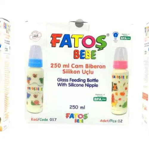 Fatoş Bebe-017 ( Cam Desenli & 250ml ) Biberon*18x1