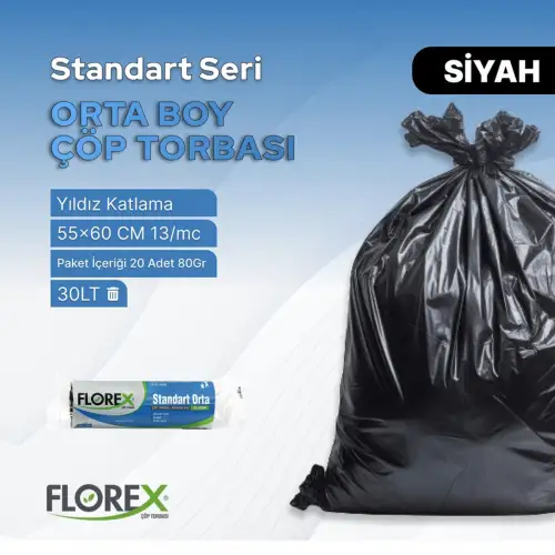 Florex-525 Çöpsar ( Orta Boy ) ( 20pcs) 55x60cm.çöp Torbası*50=k