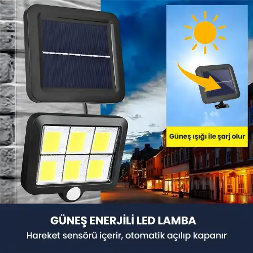 Güneş Enerjili Hareket Sensörlü Bahçe Lambası Sl-f100