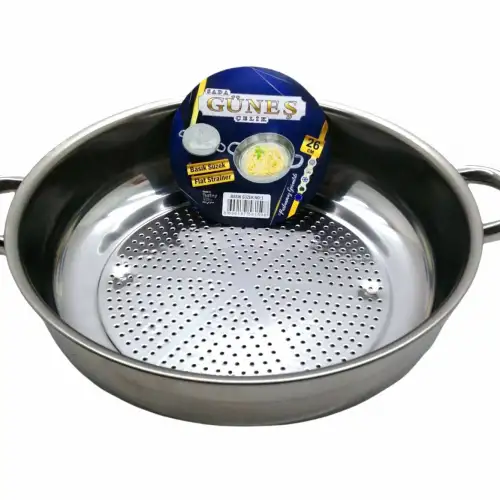 Güneş ( No-1 & 26cm ) ( Basık ) Süzek Metal Süzgeç*50