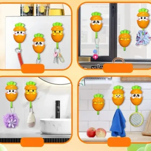 Havuç Tasarımlı Otomatik Açılan Yapışkanlı Askı