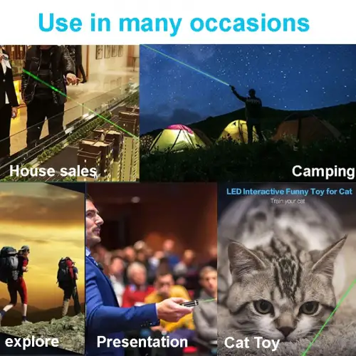 İtalyano Ka-846 100mw Desen Başlıklı Şarjlı Yeşil Lazer Pointer