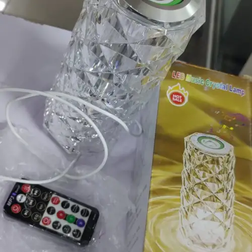 Kristal Masa Lamba Led Bluetooth Hoparlör Uzaktan Kumandalı