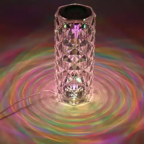 Kristal Masa Lamba Led Bluetooth Hoparlör Uzaktan Kumandalı