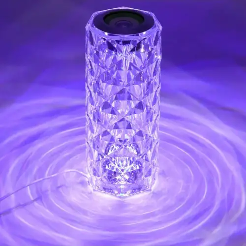 Kristal Masa Lamba Led Bluetooth Hoparlör Uzaktan Kumandalı