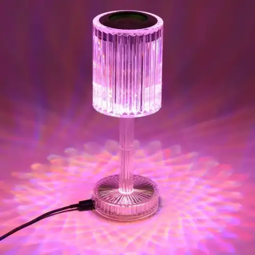 Led Bluetooth Hoparlör Uzaktan Kumandalı Kristal Lamba Masa Lamba