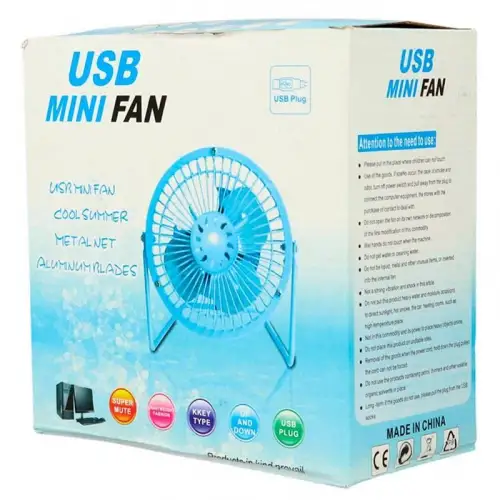 Masaüstü Metal Mini Fan Vantilatör Usb Girişli 20 Cm Çap