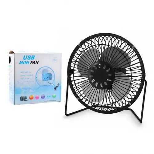 Masaüstü Metal Mini Fan Vantilatör Usb Girişli 20 Cm Çap