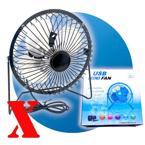 Masaüstü Metal Mini Fan Vantilatör Usb Girişli 20 Cm Çap