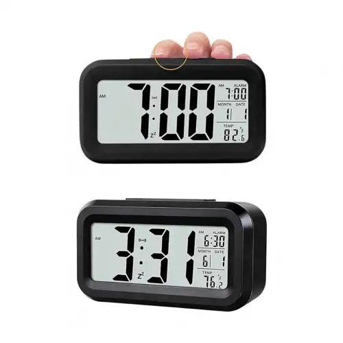 Masaüstü Saat Takvim Termometre Beyaz Siyah