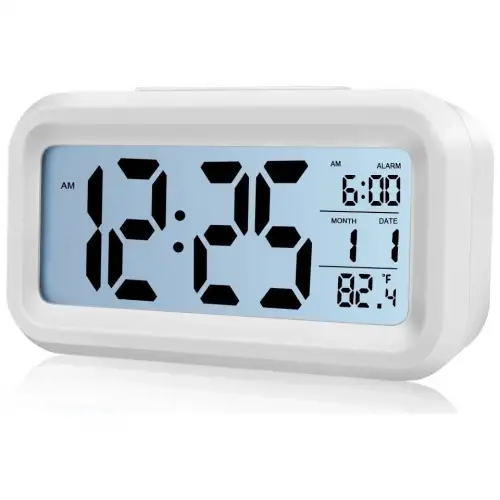 Masaüstü Saat Takvim Termometre Beyaz Siyah