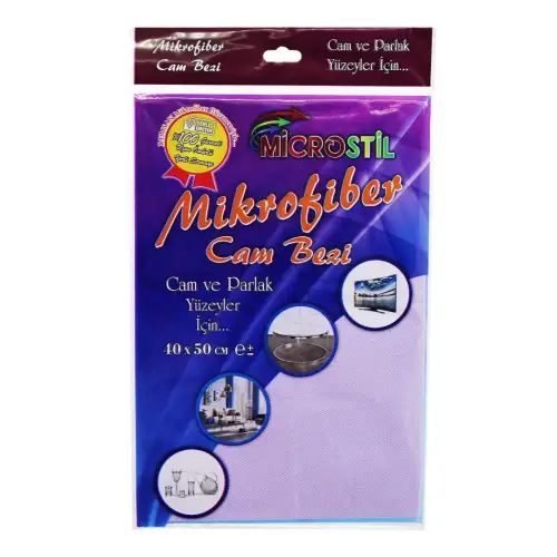 Microstil Kod-8059 ( 40x50cm ) Mikrofiber Temizlik Cam Bezi*100
