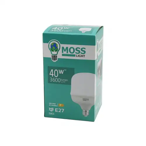 Moss Lıght Ms-3098 ( 40w ) ( Torch ) Led Ampul Plastik (e27) (3600lumen L175°) (5000 Saat Ömür) (ıp20) (185-265v (ac) )*30