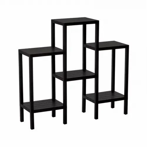 Ombeg Om-0150-1108 ( 6 ( Düz ) Raflı & Siyah ) Modüler Ünite Plastik*4
