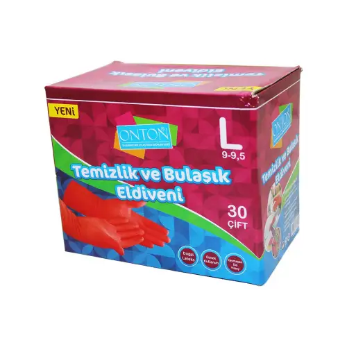 Onton ( L ) ( 9-9.5 ) Temizlik Ve Bulaşık Eldiveni*30x8