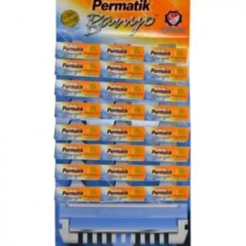 Permatik ( Banyo ) Saplı Jilet Kartela ( 48pcs )*1x20
