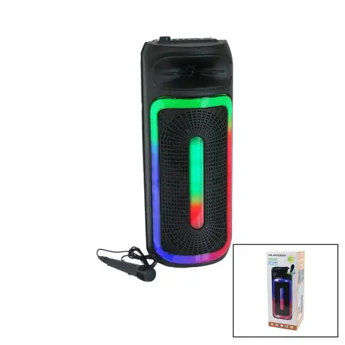 Platoon Pl-4127 Karaoke (mikrofonlu) Wireless Hoparlör & Speaker (ışıklı) (usb Şarjlı) (dc 5v & Tf & Aux) ( 8 Inch )*6