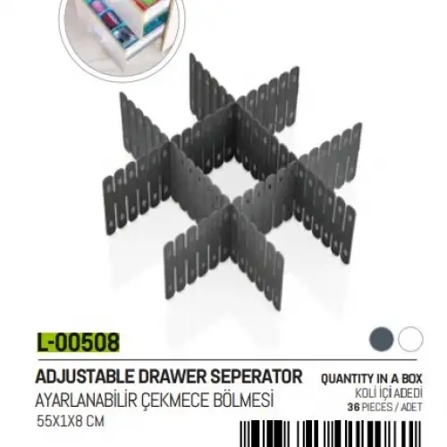 Qlux L-508 3pcs Ayarlanabilir Çekmece Bölmesi*36