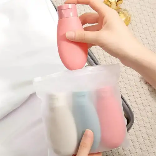 Seyahat Tipi Doldurulabilir Krem Şampuan Kutusu 3 Lü Set