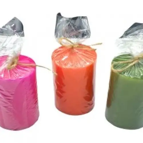 Takoz-005 ( Silindir Renkli ) ( Köpük & Orta Boy ) Mum*24=k