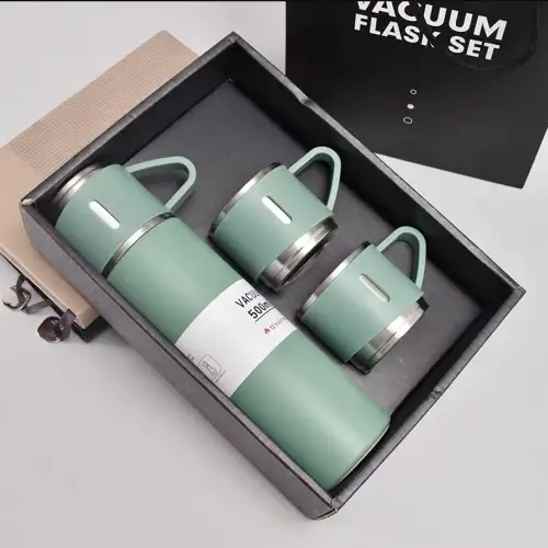 Üçlü Bardak Paslanmaz Çelik Termos Seti