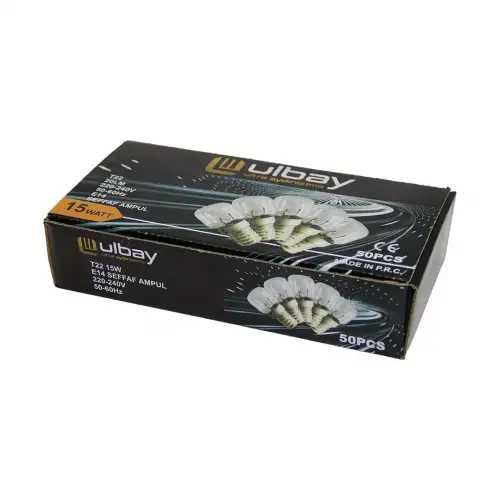 Ulbay T22 ( 15w & E14 ) Fırın Ampul*50x20