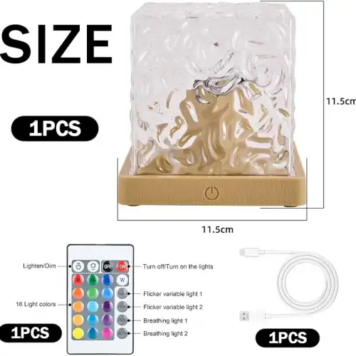 Dinamik Su Dalga Desenli Işık Masa Lamba Yansıtmalı