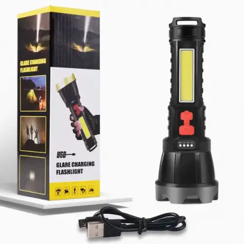Usb Glare Charging Flashlight El Feneri Zj-05