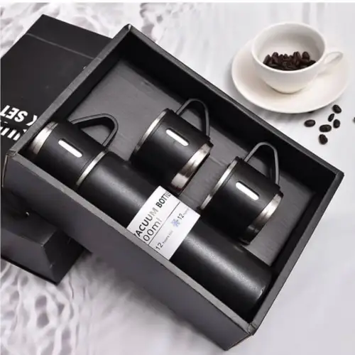 Vacuum Flask Set ( Çantalı ) ( 3pcs Bardaklı ) Renkli Çelik Termos Seti ( 500ml )*50