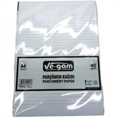 Ve-gam A4 ( 40pcs ) ( Çizgili ) Parşömen Kağıdı*100