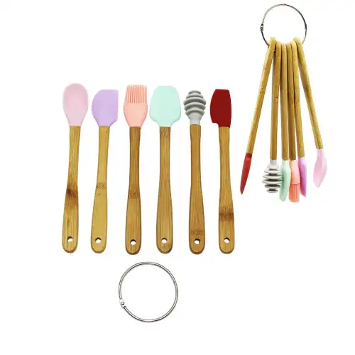 Yakut-10885 ( 6pcs ) Mini Ahşap Saplı Silikon Mutfak Set*144