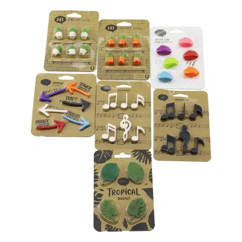 YAKUT-12415 ( MİNİ ) MIKNATISLI DOLAP MAGNET ( MİX MODEL=KAKTÜS--NOTA HARF--BULUT--OK=6PCS & YAPRAK=4PCS )*20X25