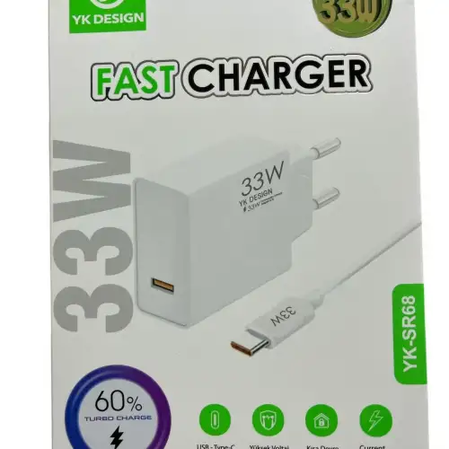 Yk Desing Yk-sr68 Usb Type-c 33w Şarj Aleti