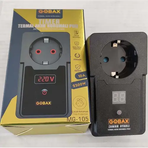 Zaman Ayarlı Tekli Tekli Duvar Priz Akım Korumalı 10a 2500 Watt