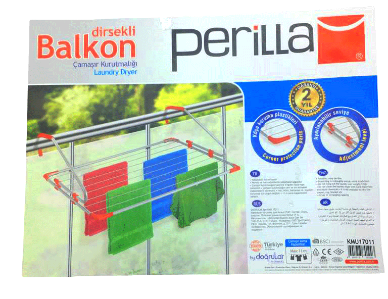 Perilla Kmu-17011 Dirsekli Balkon Çamaşır Kurutmalık*10=k