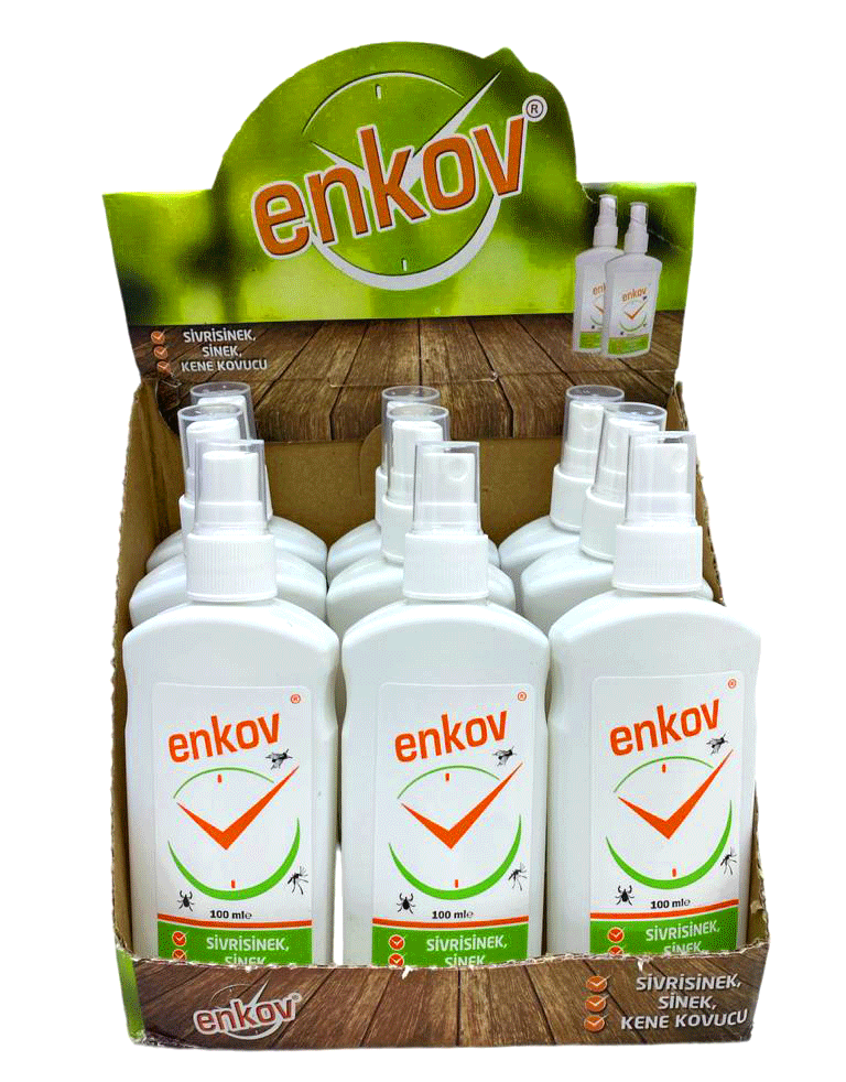 ENKOV ( VÜCUT LOSYONU ) SİNEK SİVRİSİNEK KENE KOVUCU ( SPREY ) ( 100ML )*12X8