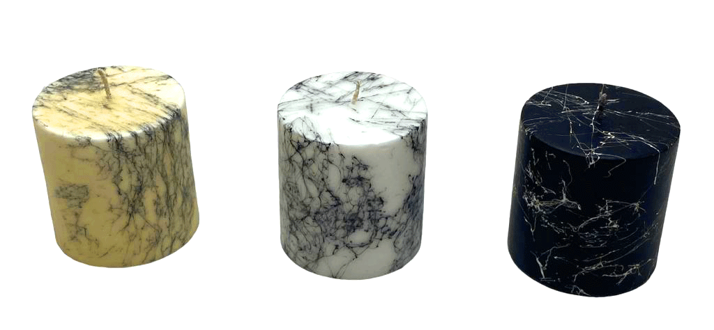 Takoz-010 ( 10x10 Çaplı ) ( Mermer Desenli ) ( Köpük ) Mum*12=k