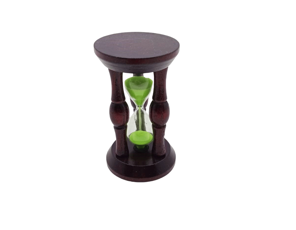 Hourglass 16-526-3 ( Mini ) Ahşap Standlı Cam Kum Saati*300