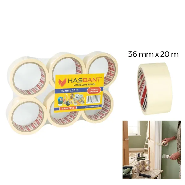 Hasbant Has-0059 ( 36mm X 20mt ) Maskeleme Bantı*6x8